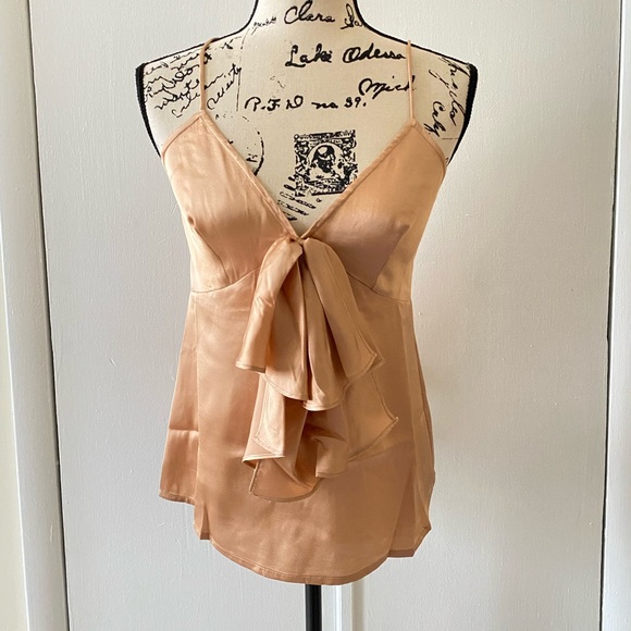 ASOS Tops - NWT ASOS DESIGN Champagne Satin Bow Cami Size 2